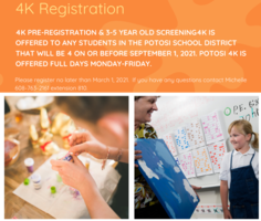 4K Pre-Registration & 3-5 Year Old Screening